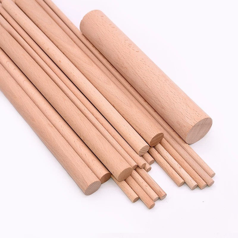 Wooden Dowel Rod 5,8,10,12,15,18,20-60mm Diameters x 100/200/300mm Wood Doweling