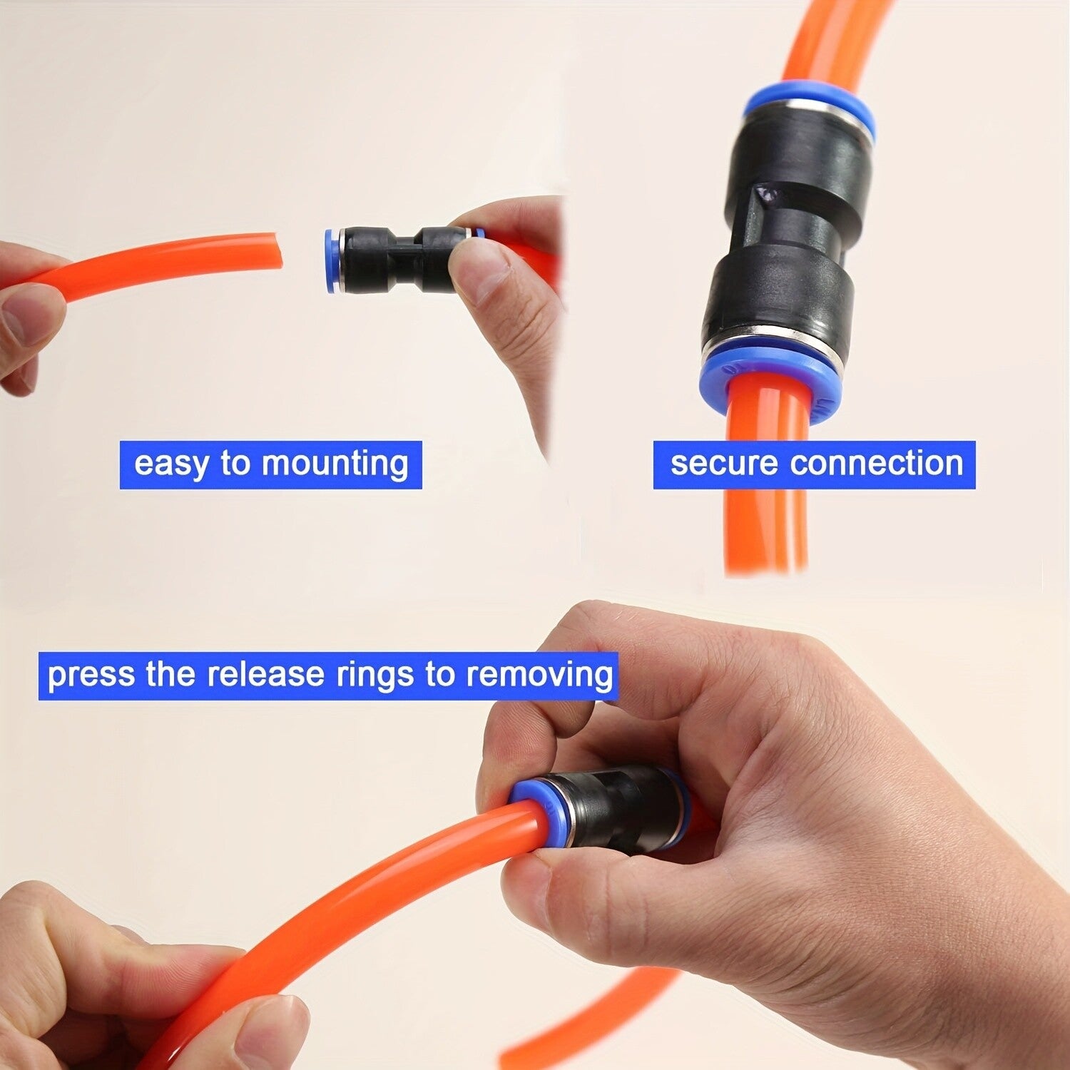Pneumatic Straight Union Connector – Quick Release Push-Fit Air Line Joiner (4mm - 16mm)