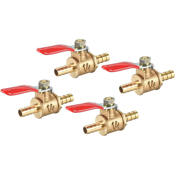 Solid Brass Straight Ball Valve – Hose Barb to Hose Barb Shut-Off Connector