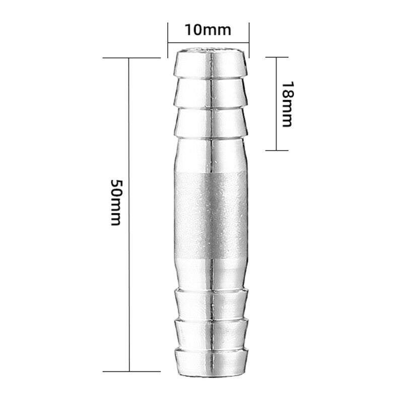Premium 304 Stainless Steel Straight Barb Hose Joiner | Heavy-Duty Union Connector for Fuel, Water, & Air