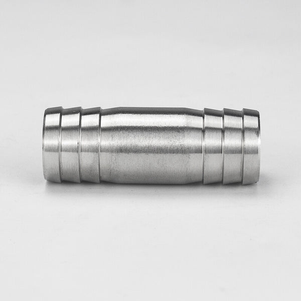 Premium 304 Stainless Steel Straight Barb Hose Joiner | Heavy-Duty Union Connector for Fuel, Water, & Air