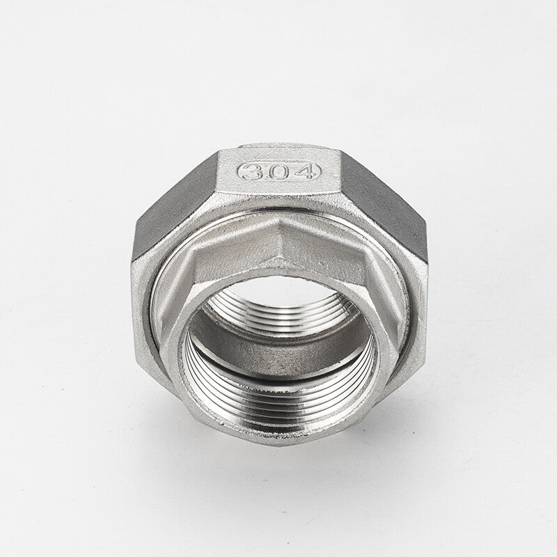 304 Stainless Steel Female Threaded Union – 3-Piece Detachable BSP Pipe Connector