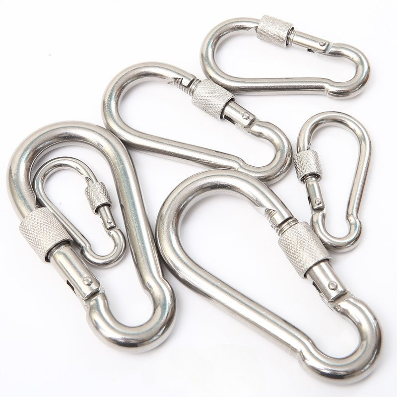 304 Stainless Steel Locking Carabiner Clip - Screw Gate Snap Hook