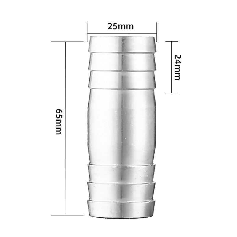 Premium 304 Stainless Steel Straight Barb Hose Joiner | Heavy-Duty Union Connector for Fuel, Water, & Air