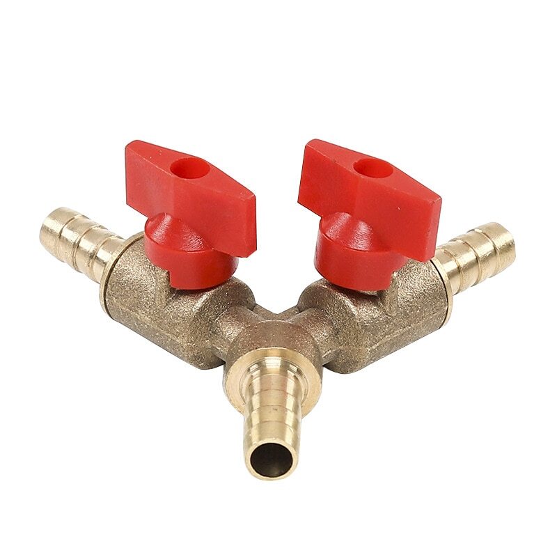 Premium Brass Y-Piece 3-Way Ball Valve – Heavy Duty 3-Way Hose Splitter & Shut-Off Valve