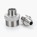 304 Stainless Steel Reducing Hexagon Nipple - Male to Male BSP Threaded Pipe Adapter