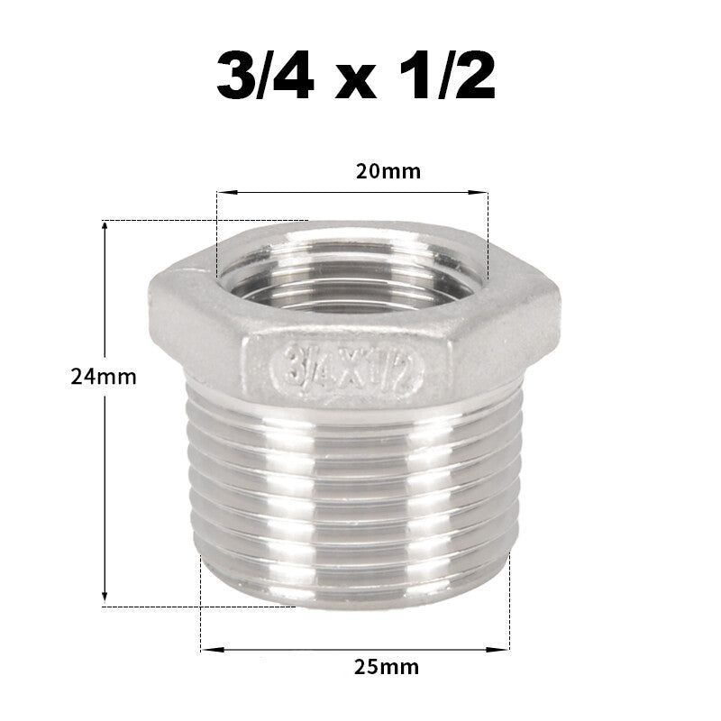 Premium 304 Stainless Steel BSP Threaded Fittings – Male/Female Reducers, Hex Nipples & Sockets