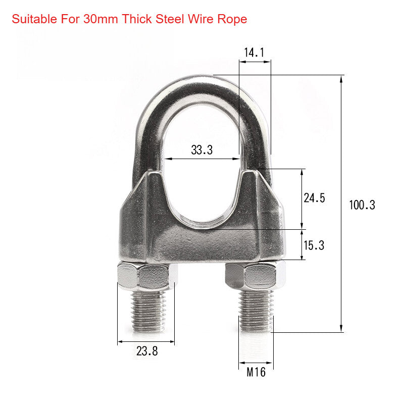 304 A2 Stainless Steel Wire Rope Grips & U-Bolt Clamps