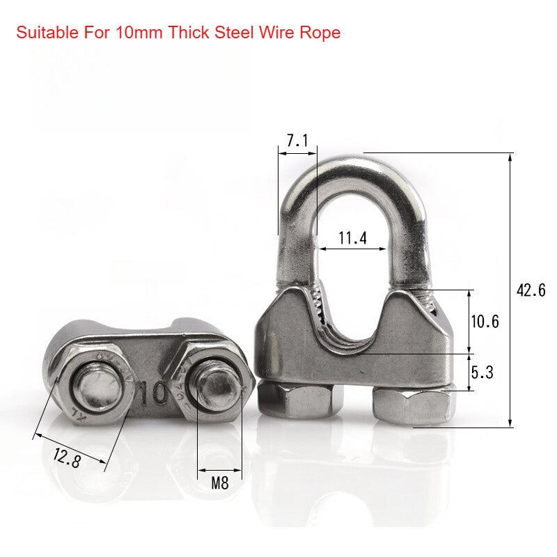 304 A2 Stainless Steel Wire Rope Grips & U-Bolt Clamps
