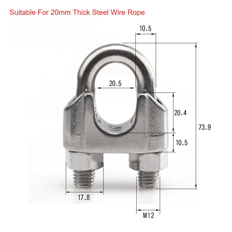 304 A2 Stainless Steel Wire Rope Grips & U-Bolt Clamps