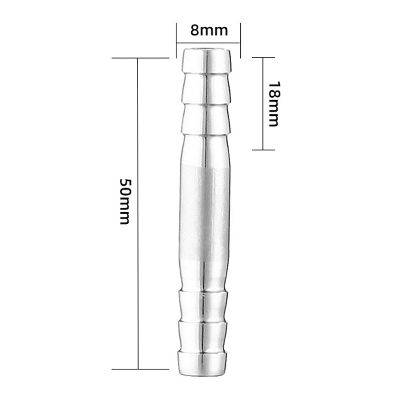 Premium 304 Stainless Steel Straight Barb Hose Joiner | Heavy-Duty Union Connector for Fuel, Water, & Air