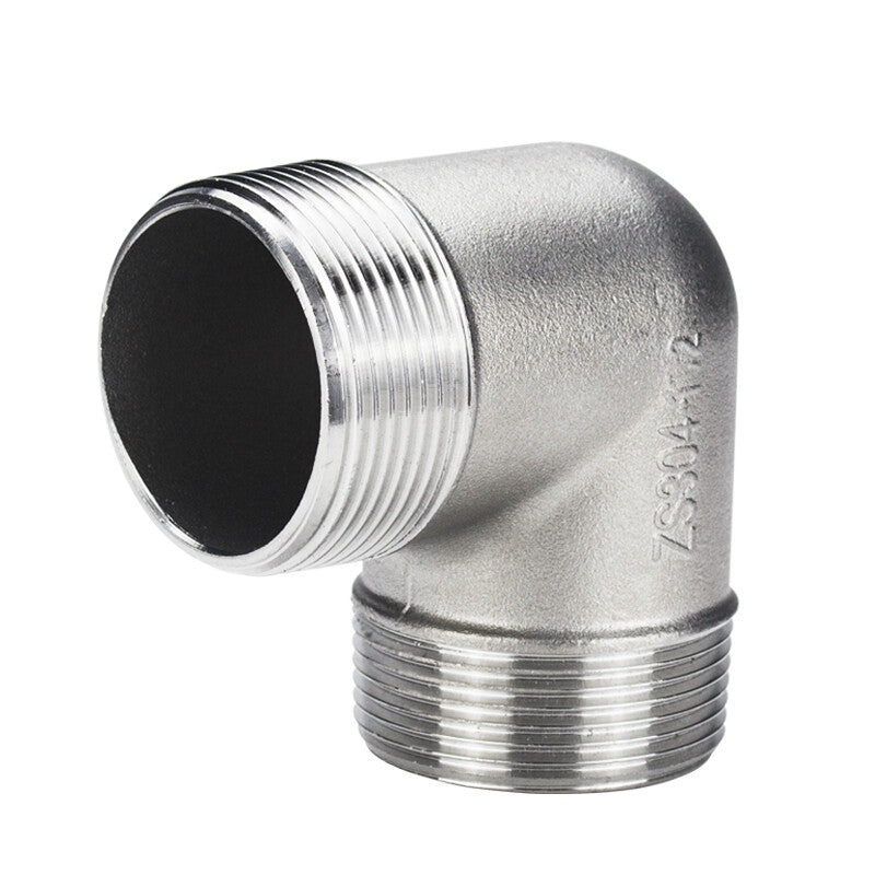 304 Stainless Steel 90 Degree Male Elbow - Dual Male BSP Threaded Pipe Fitting