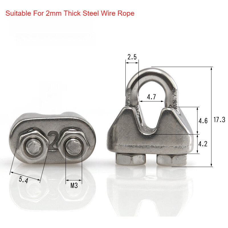 304 A2 Stainless Steel Wire Rope Grips & U-Bolt Clamps
