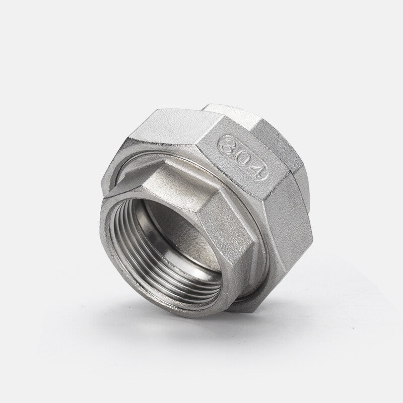 304 Stainless Steel Female Threaded Union – 3-Piece Detachable BSP Pipe Connector