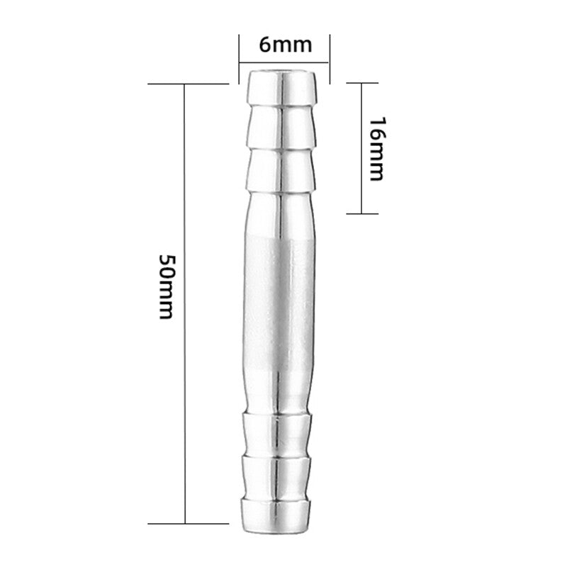 Premium 304 Stainless Steel Straight Barb Hose Joiner | Heavy-Duty Union Connector for Fuel, Water, & Air