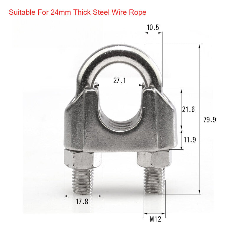 304 A2 Stainless Steel Wire Rope Grips & U-Bolt Clamps