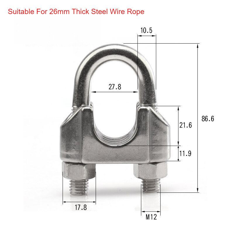 304 A2 Stainless Steel Wire Rope Grips & U-Bolt Clamps
