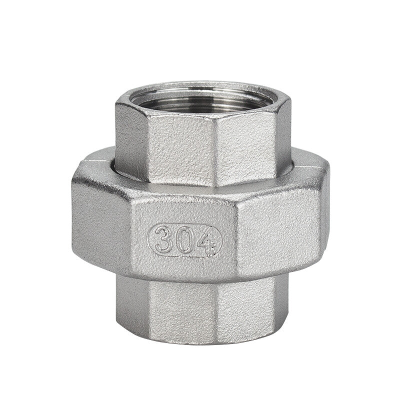 304 Stainless Steel Female Threaded Union – 3-Piece Detachable BSP Pipe Connector