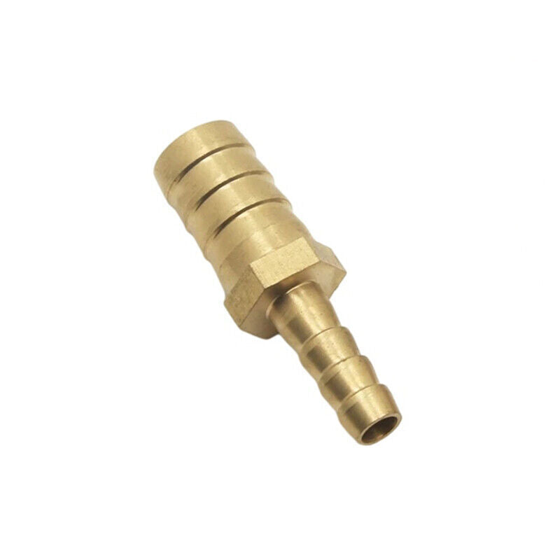Solid Brass Barb Hose Joiner & Reducer Fitting | Straight Connector for Fuel, Air, Water, Oil