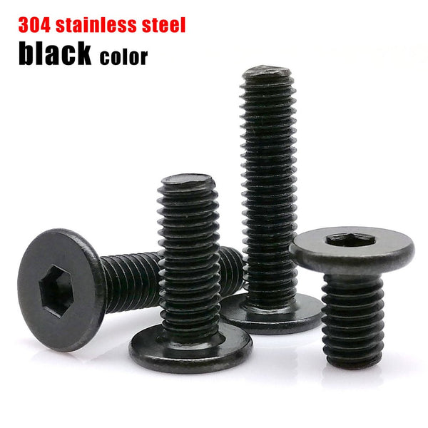 Black 304 Stainless Steel Ultra Thin Wafer Head Hex Socket Screws
