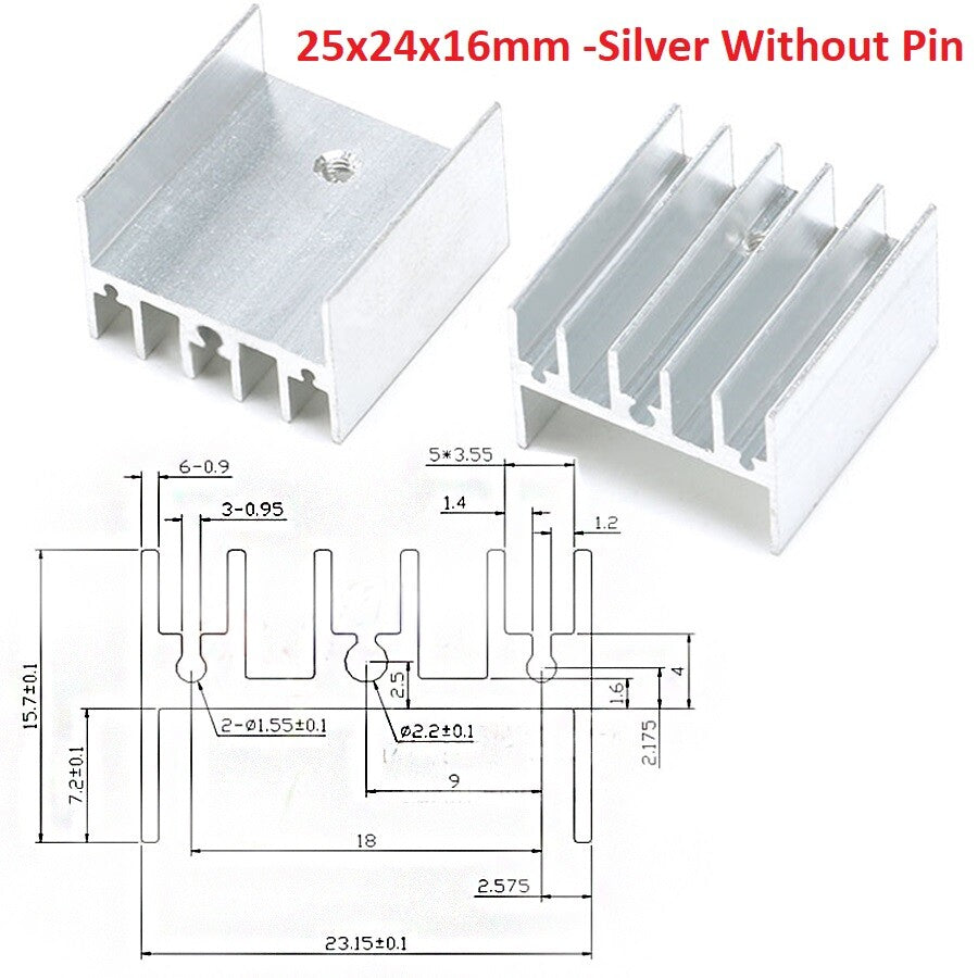 High-Performance Aluminium Heatsink Radiator | Universal Thermal Cooling Blocks (Various Sizes)