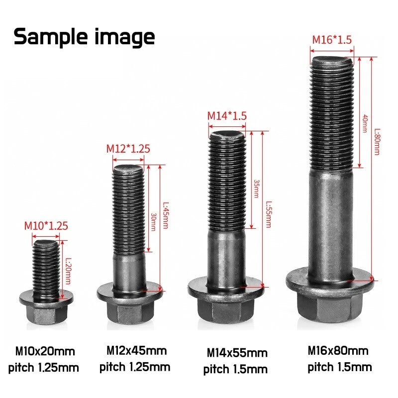 M10x1.25 / M12x1.25 Fine Pitch Hex Flange Bolts Grade 10.9