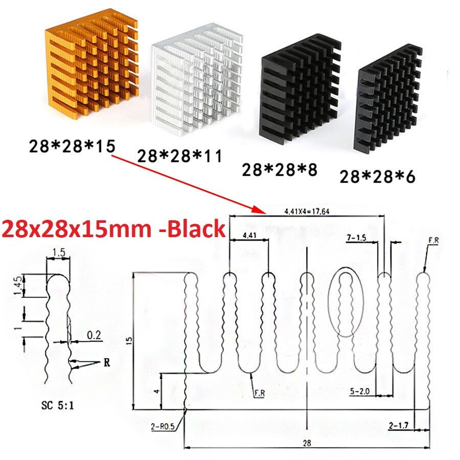 High-Performance Aluminium Heatsink Radiator | Universal Thermal Cooling Blocks (Various Sizes)