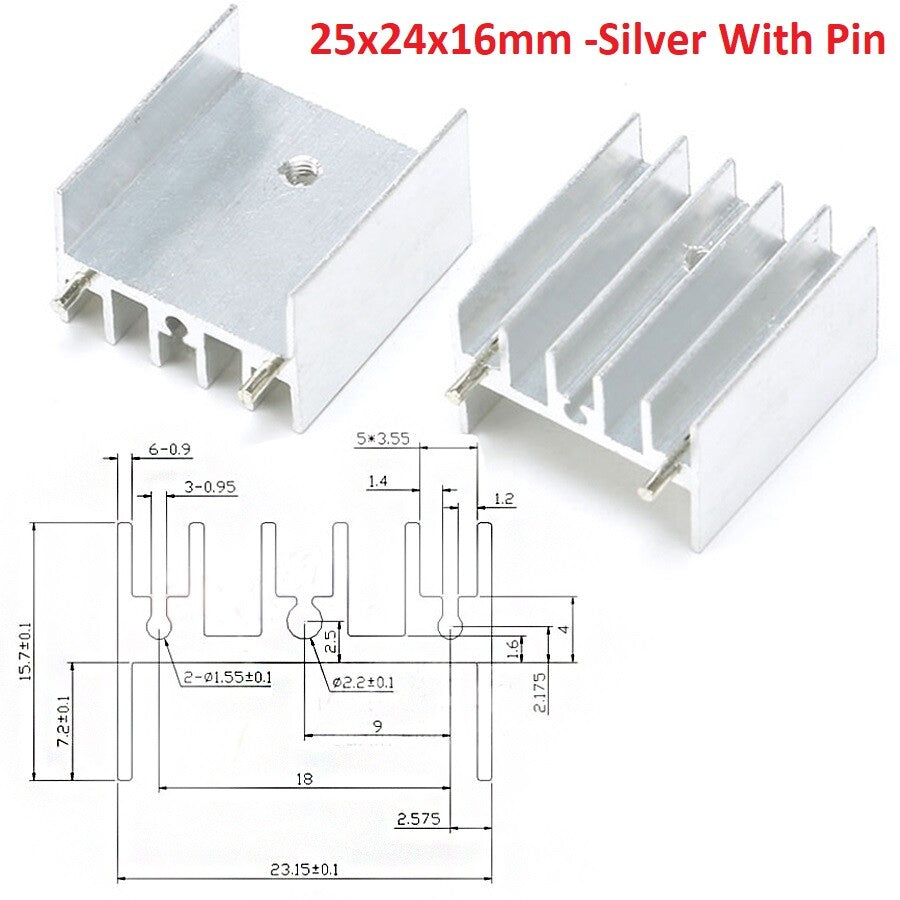 High-Performance Aluminium Heatsink Radiator | Universal Thermal Cooling Blocks (Various Sizes)