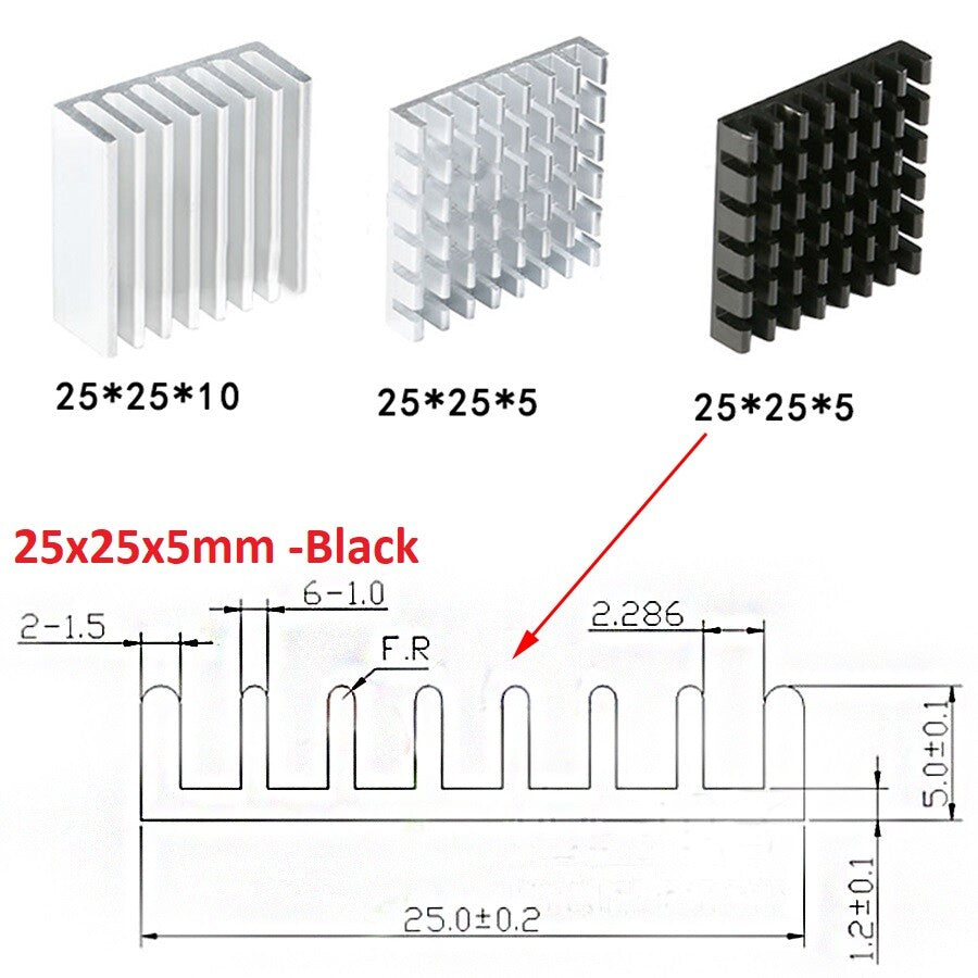 High-Performance Aluminium Heatsink Radiator | Universal Thermal Cooling Blocks (Various Sizes)