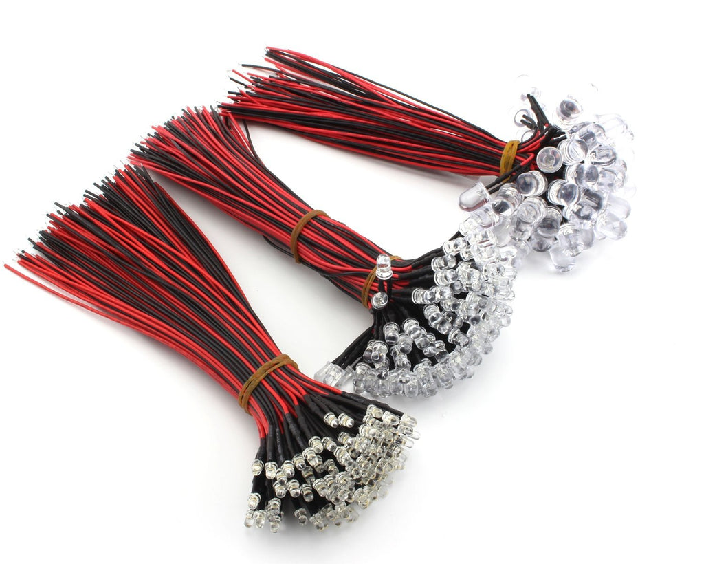 Pre-Wired LED Emitting Diodes (3mm / 5mm / 10mm) | DC 9V-12V Ready-to-Use Lights for Models & DIY