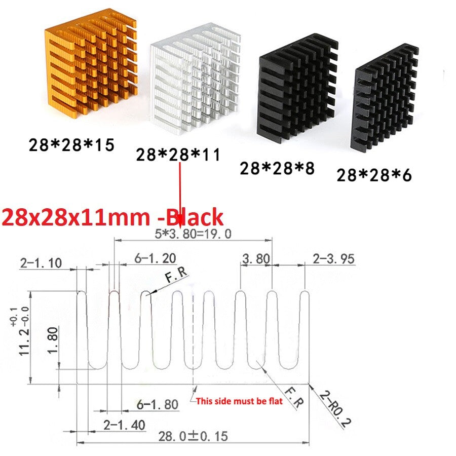 High-Performance Aluminium Heatsink Radiator | Universal Thermal Cooling Blocks (Various Sizes)