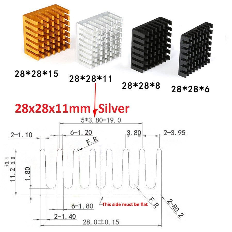 High-Performance Aluminium Heatsink Radiator | Universal Thermal Cooling Blocks (Various Sizes)