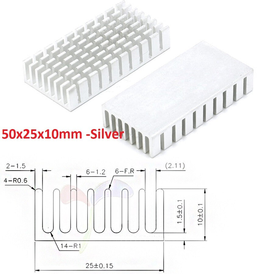 High-Performance Aluminium Heatsink Radiator | Universal Thermal Cooling Blocks (Various Sizes)