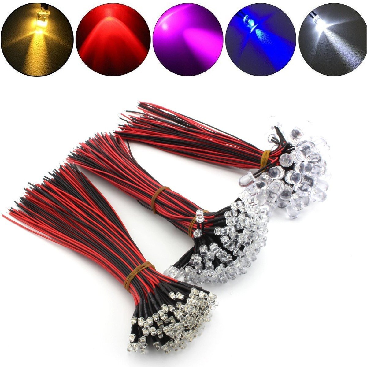 Pre-Wired LED Emitting Diodes (3mm / 5mm / 10mm) | DC 9V-12V Ready-to-Use Lights for Models & DIY