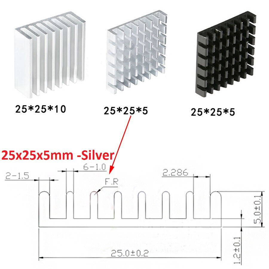 High-Performance Aluminium Heatsink Radiator | Universal Thermal Cooling Blocks (Various Sizes)